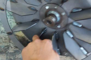 Detail of assembly of industrial machinery in foundry